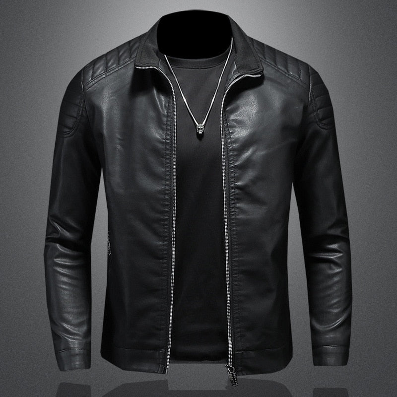 Image of Evan | Men's Slim-Fit Biker Jacket