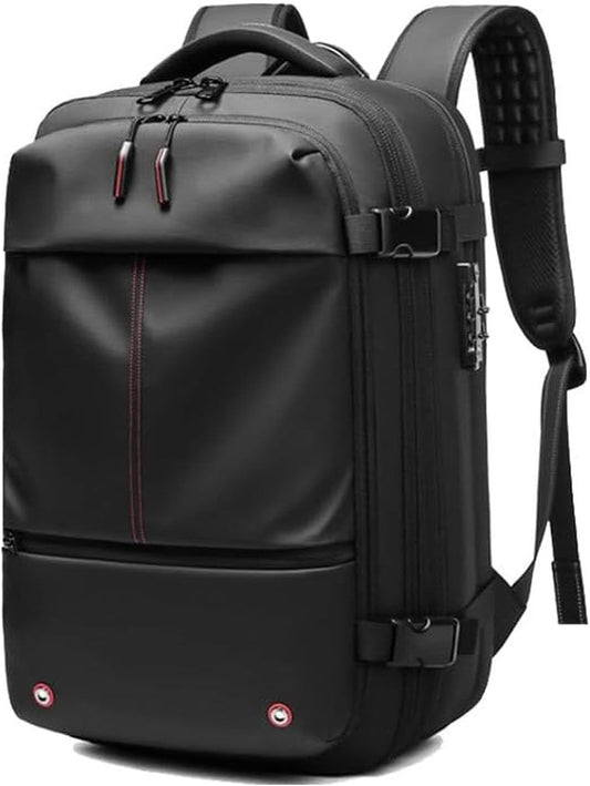 Expandable Compression Travel Backpack with Anti-Theft Lock and Wet Pocket