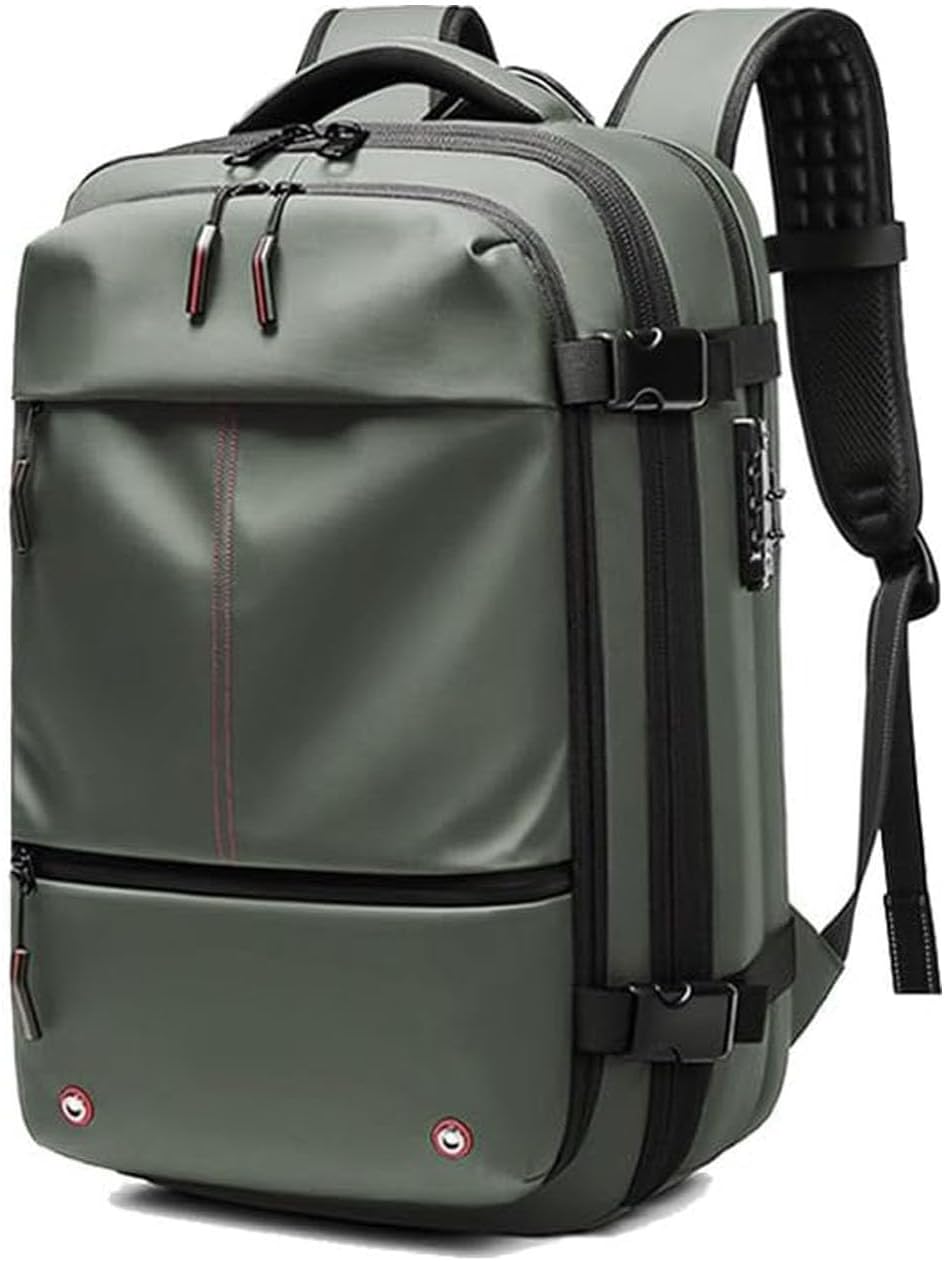 Expandable Compression Travel Backpack with Anti-Theft Lock and Wet Pocket