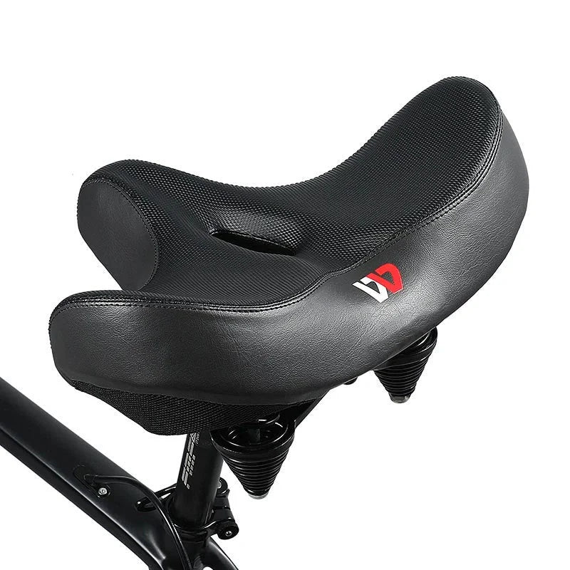 Extra Wide Bike Saddle with Cutout & High-Density Padding and Suspension