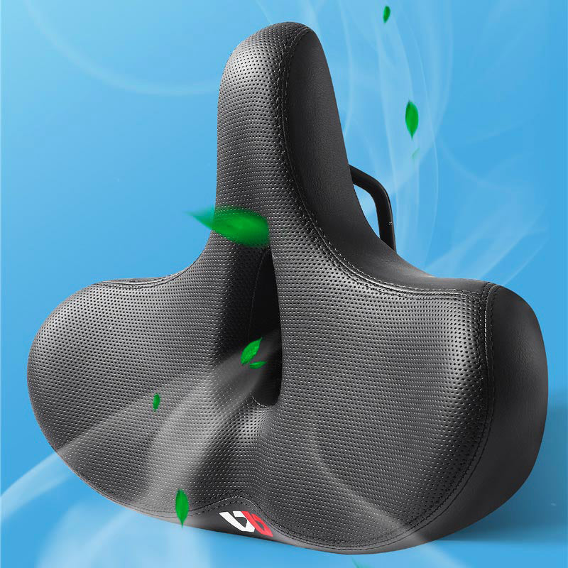 Extra Wide Bike Saddle with Cutout & High-Density Padding and Suspension
