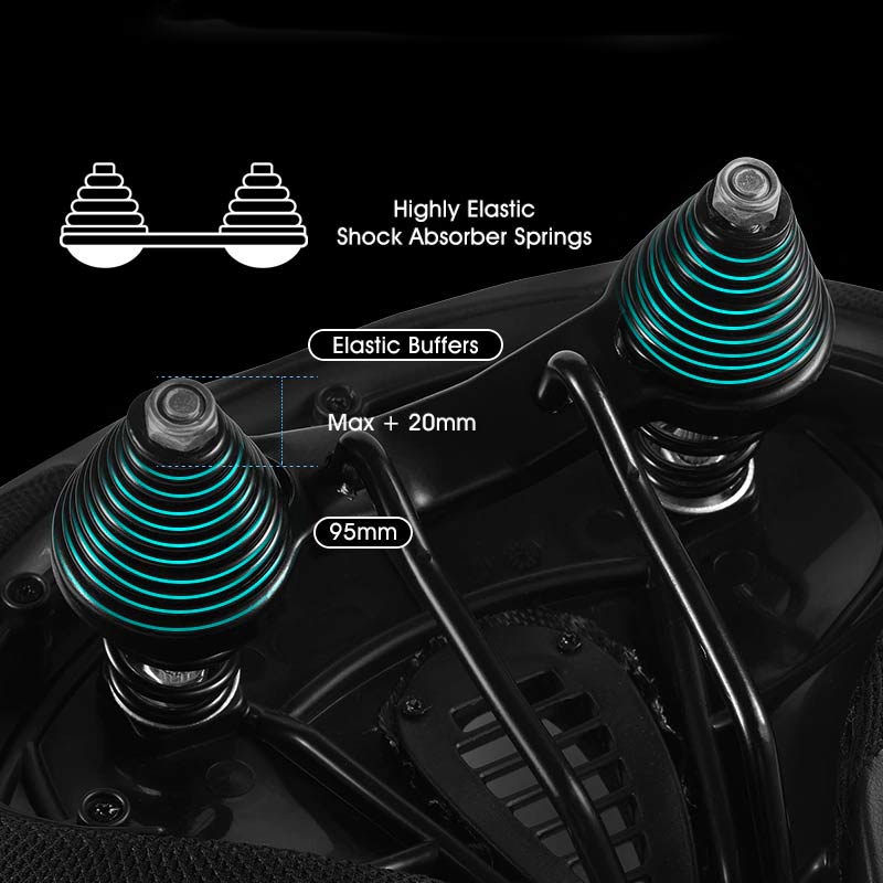 Extra Wide Bike Saddle with Cutout & High-Density Padding and Suspension