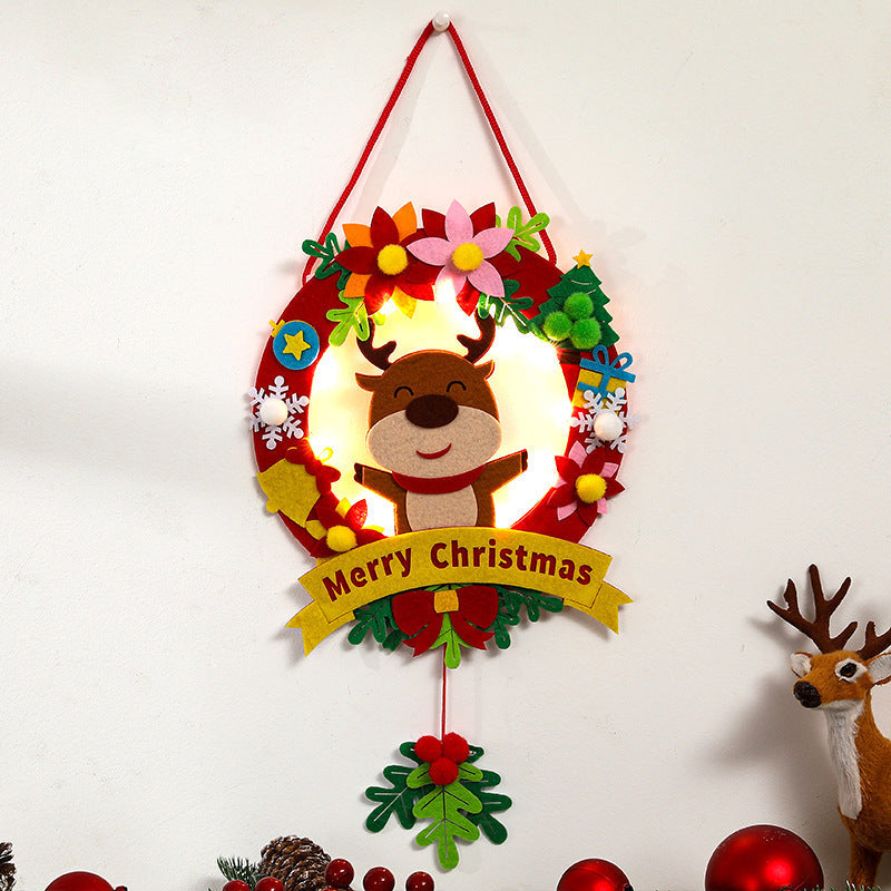 Fabric Christmas Wreath with LED Lighting