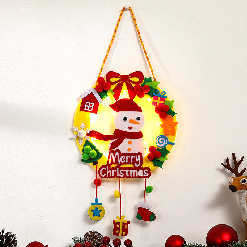 Fabric Christmas Wreath with LED Lighting
