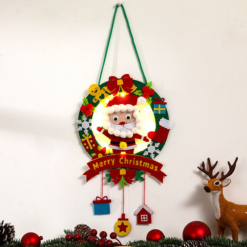 Fabric Christmas Wreath with LED Lighting