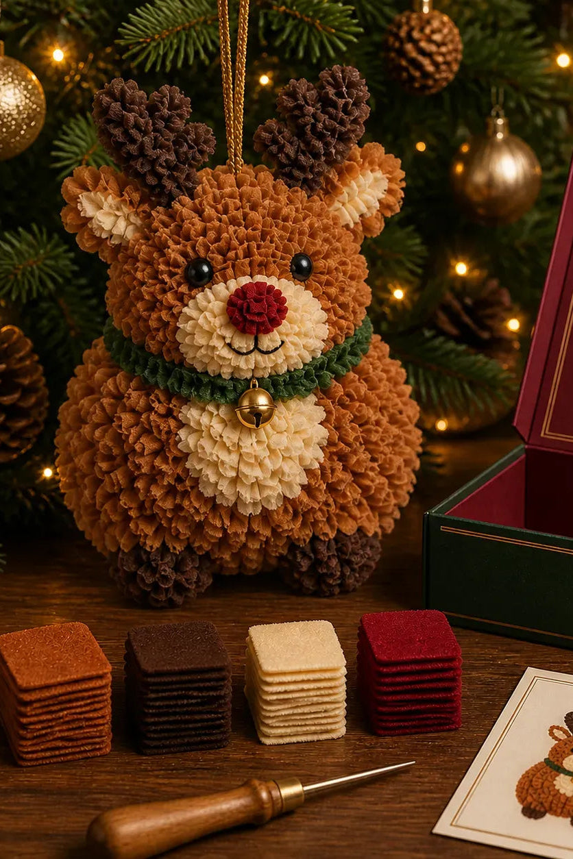 Fabric-Poke Snowman Christmas Ornament Kit