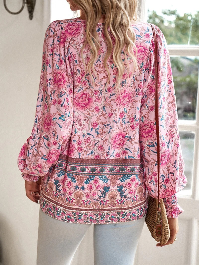 Image of Felicia | Women's Long Sleeve Floral Blouse