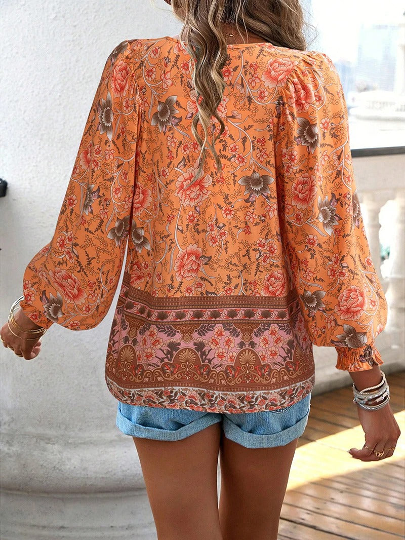 Image of Felicia | Women's Long Sleeve Floral Blouse