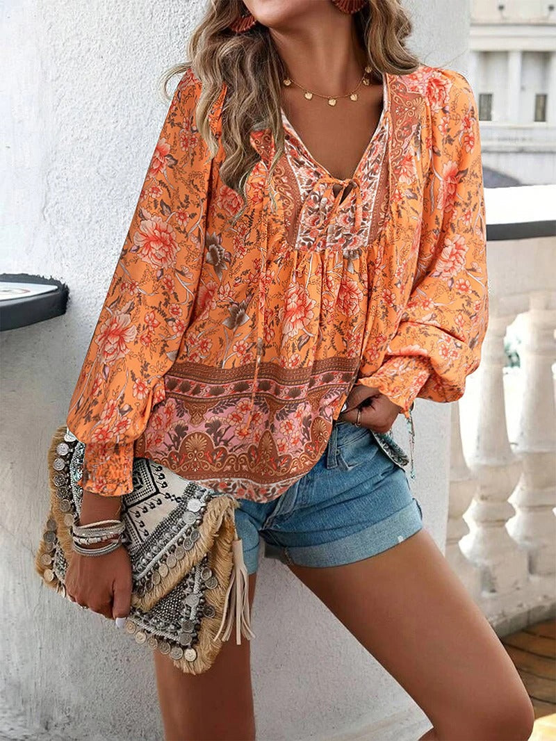 Image of Felicia | Women's Long Sleeve Floral Blouse