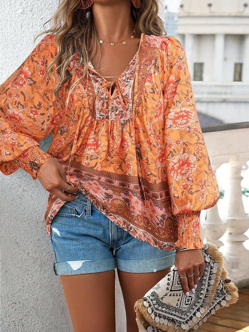 Image of Felicia | Women's Long Sleeve Floral Blouse