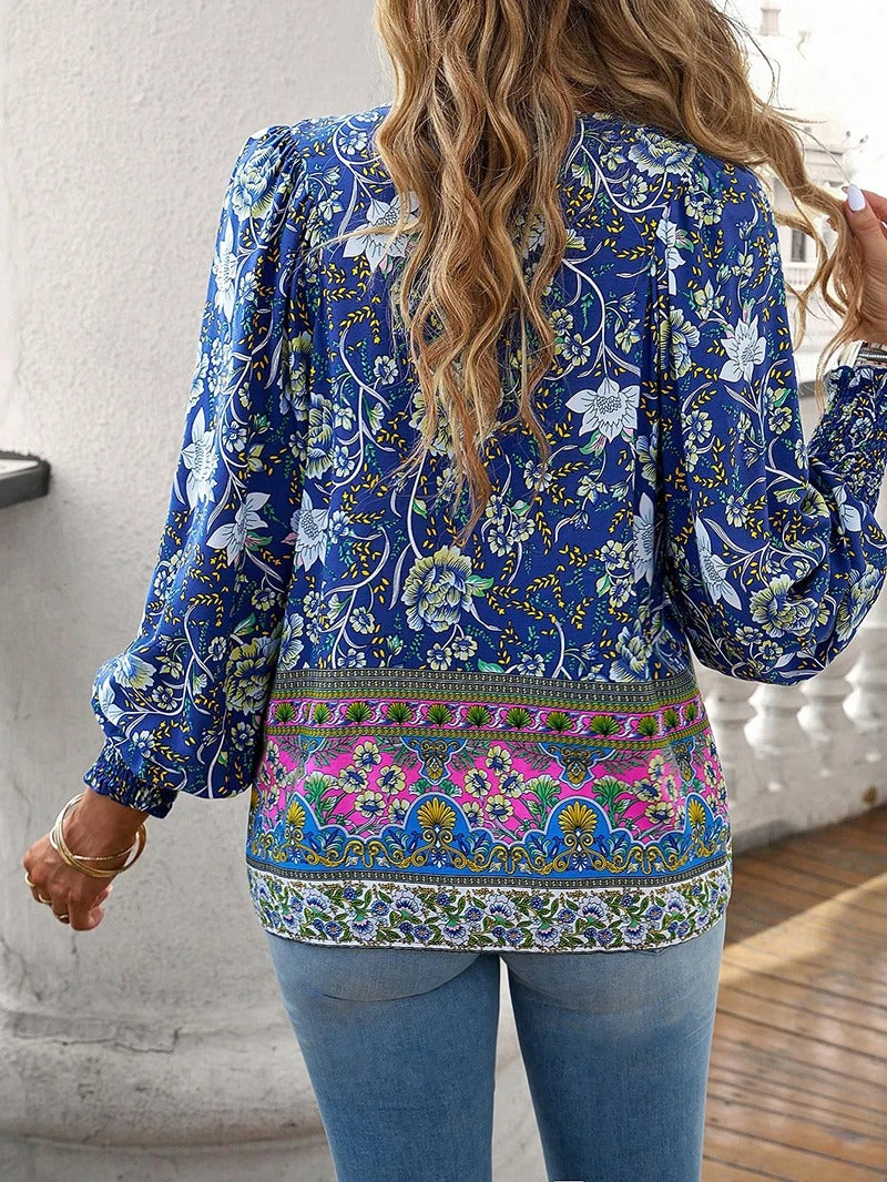 Image of Felicia | Women's Long Sleeve Floral Blouse