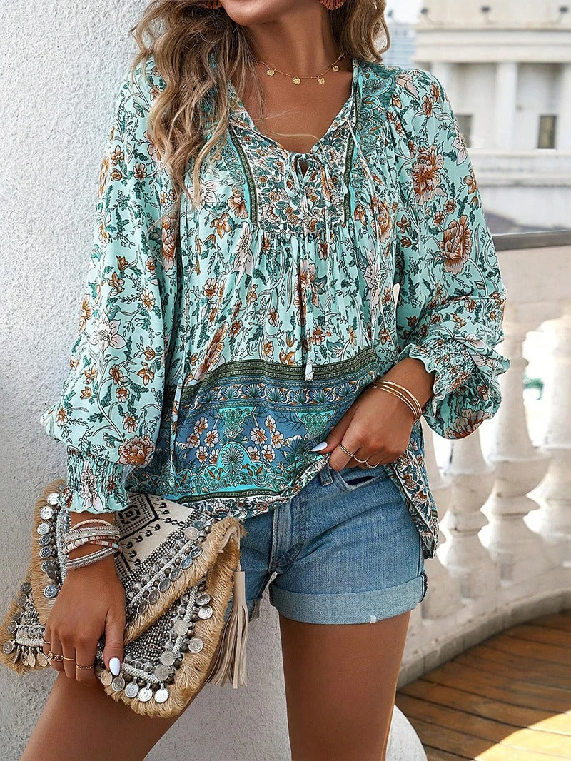 Image of Felicia | Women's Long Sleeve Floral Blouse