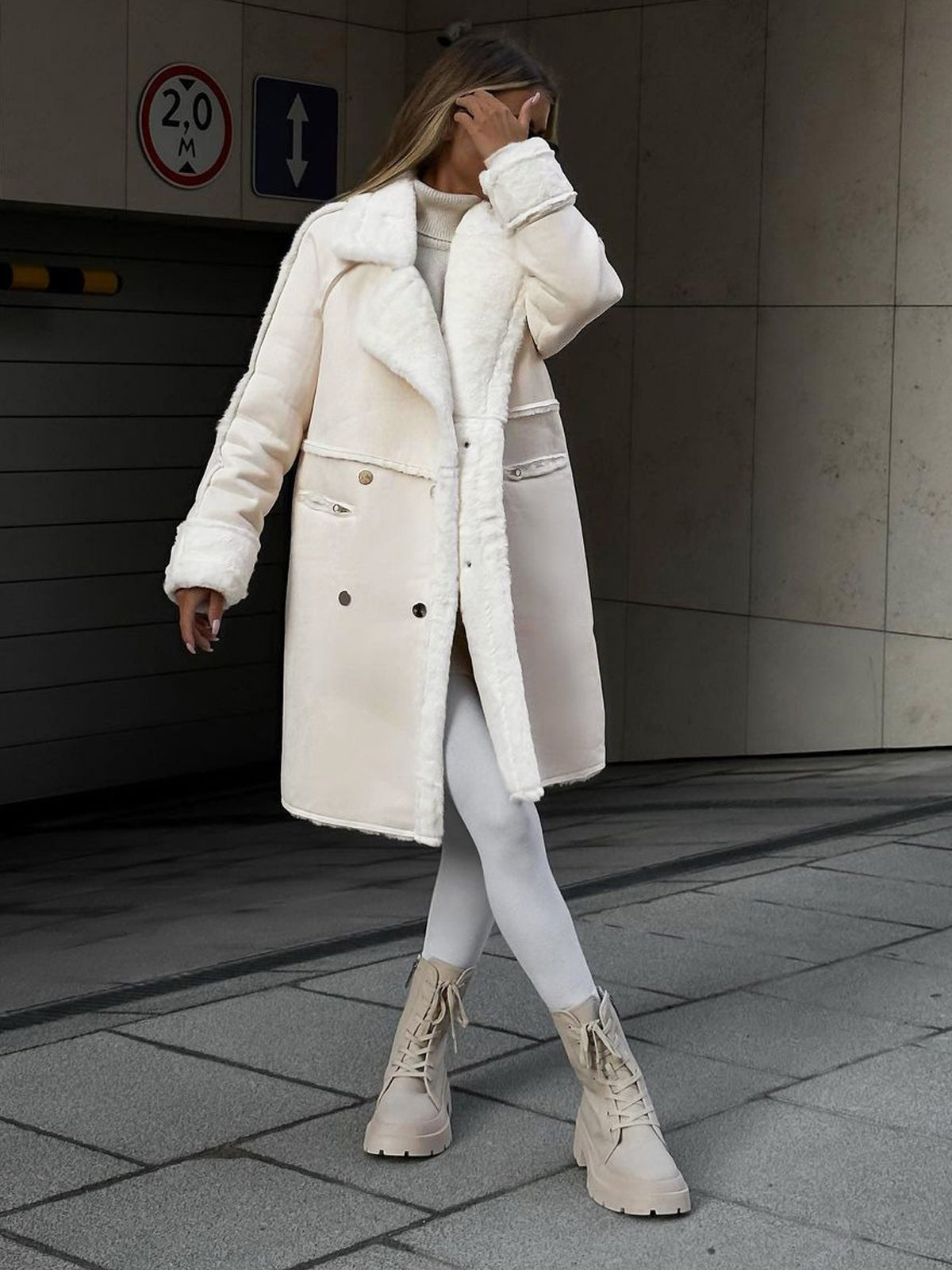 Image of Fern | Women's Oversized Shearling Long Coat