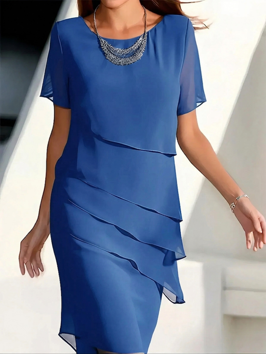 Fern | Women's Short Sleeve Tiered Midi Dress - Image 1