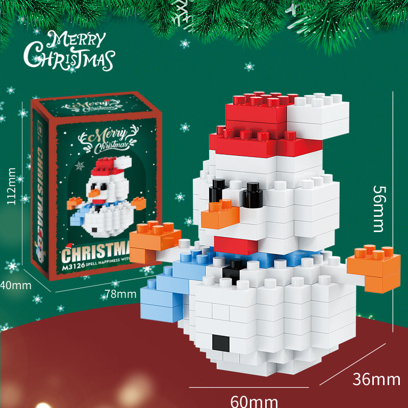 Festive Mini Brick Figure Kit – Build Your Own Santa, Snowman or Reindeer