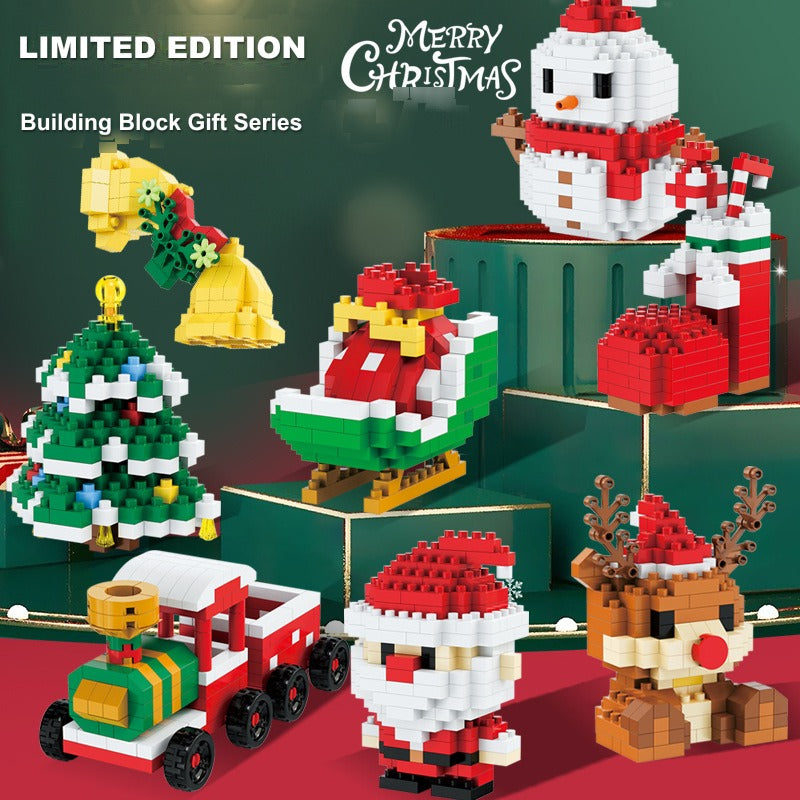 Festive Mini Brick Figure Kit – Build Your Own Santa, Snowman or Reindeer