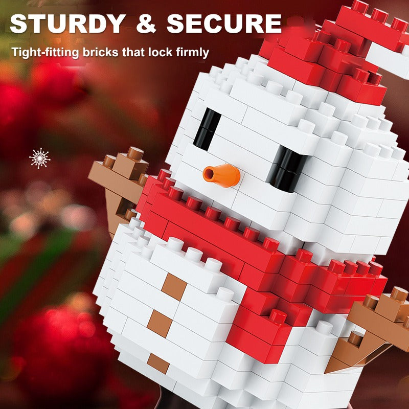 Festive Mini Brick Figure Kit – Build Your Own Santa, Snowman or Reindeer