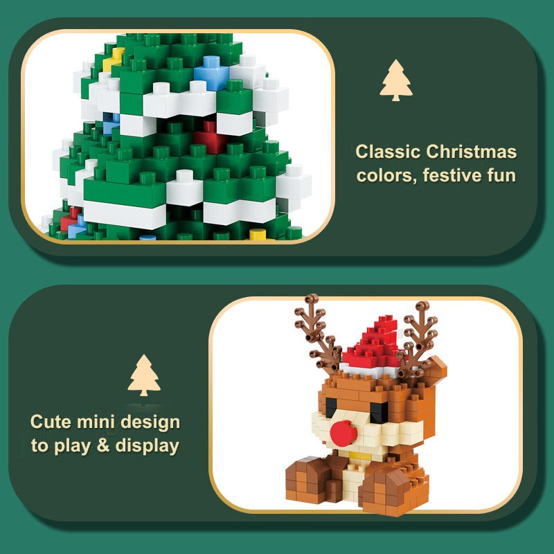 Festive Mini Brick Figure Kit – Build Your Own Santa, Snowman or Reindeer