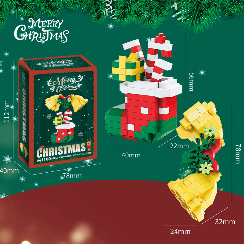 Festive Mini Brick Figure Kit – Build Your Own Santa, Snowman or Reindeer
