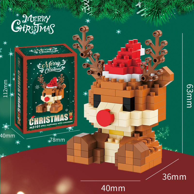 Festive Mini Brick Figure Kit – Build Your Own Santa, Snowman or Reindeer