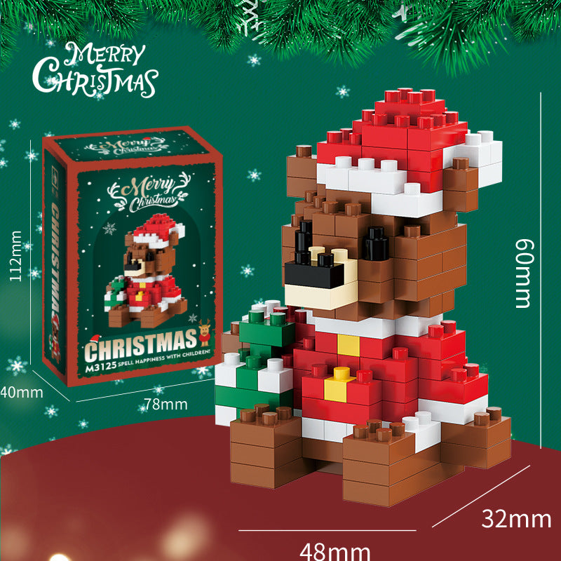 Festive Mini Brick Figure Kit – Build Your Own Santa, Snowman or Reindeer