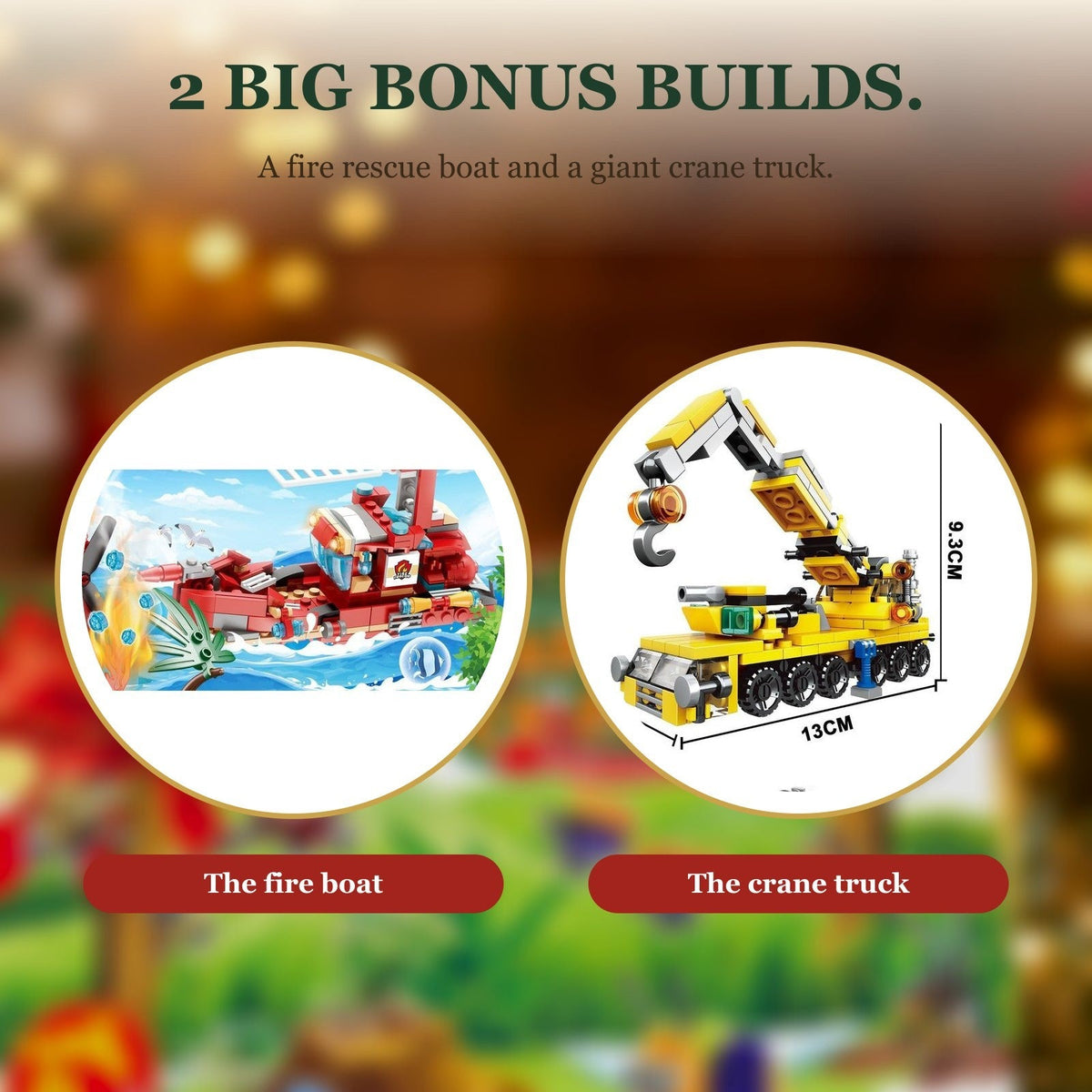 Fire Rescue and Construction Brick Advent Calendar, Mini Vehicles and Big Builds