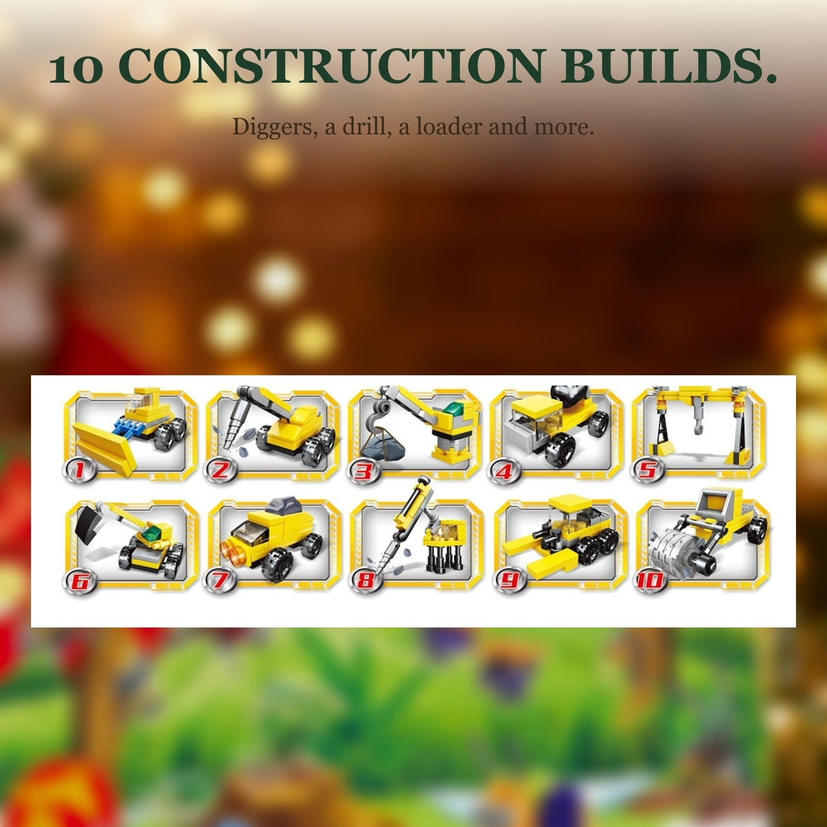 Fire Rescue and Construction Brick Advent Calendar, Mini Vehicles and Big Builds