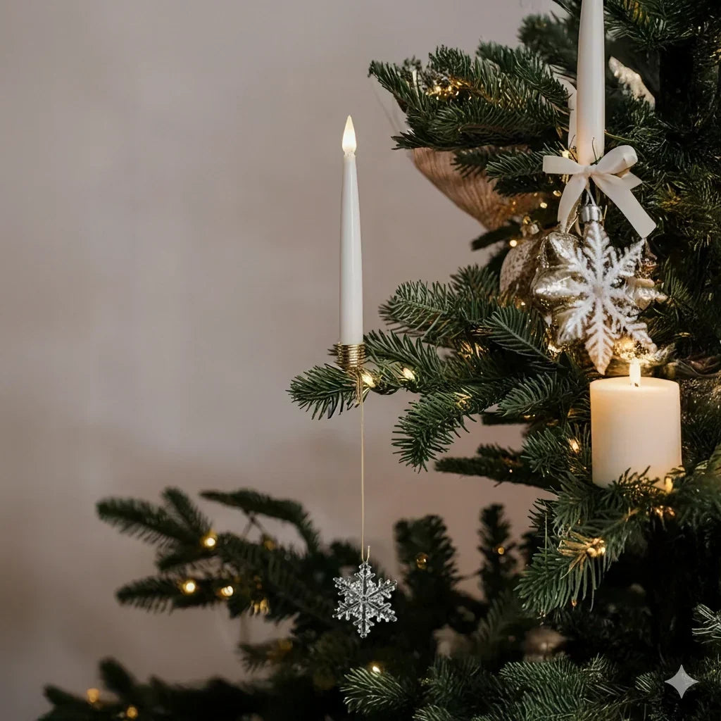 Flameless Clip-On Candle with Crystal Pattern – Gold or Silver Finish