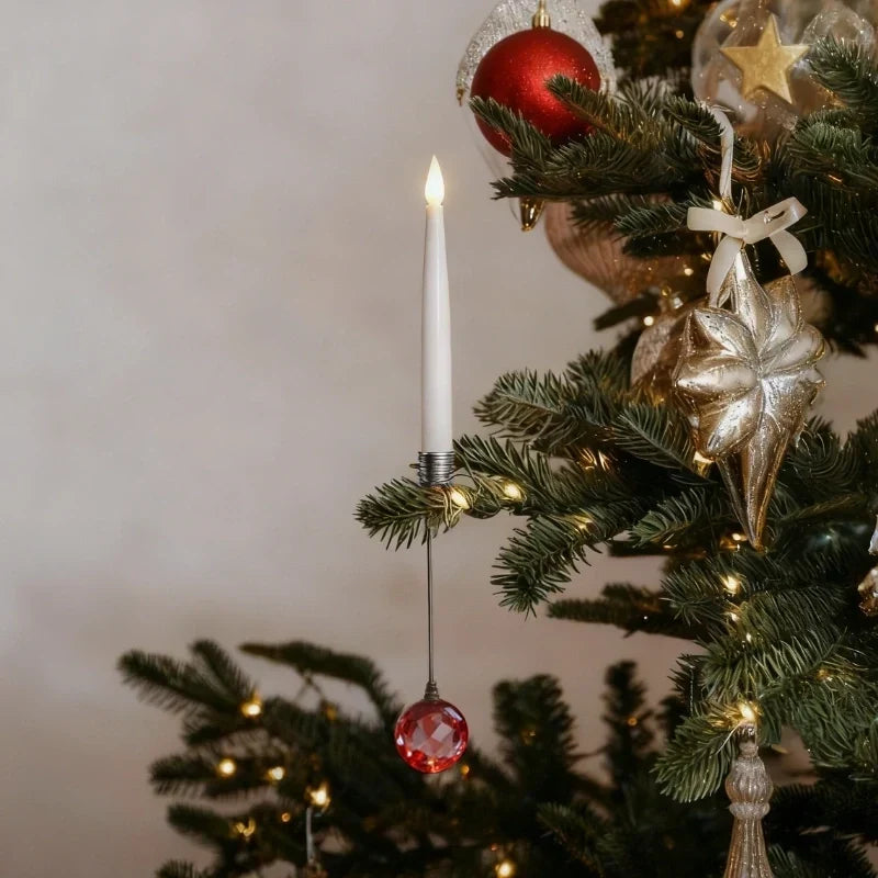 Flameless Clip-On Candle with Crystal Pattern – Gold or Silver Finish