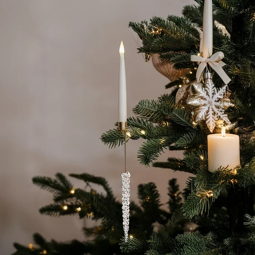 Flameless Clip-On Candle with Crystal Pattern – Gold or Silver Finish