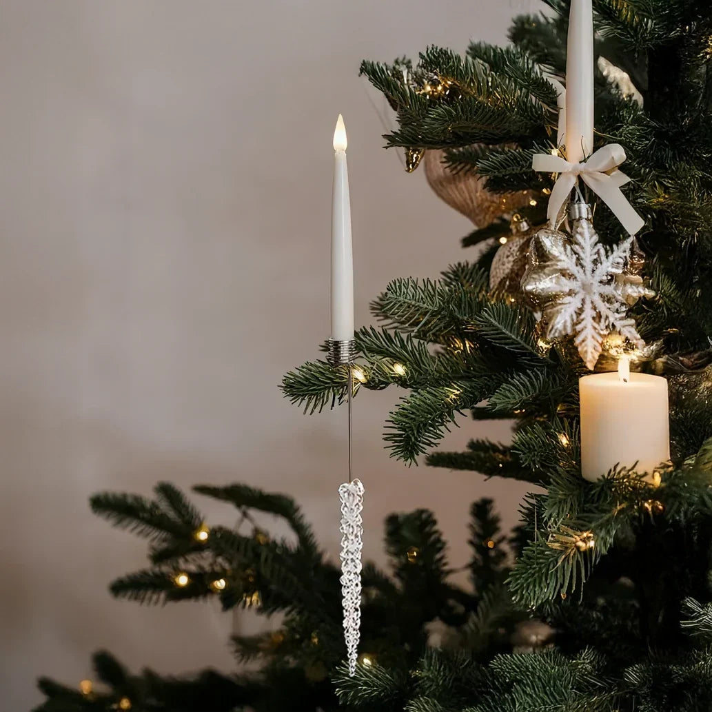 Flameless Clip-On Candle with Crystal Pattern – Gold or Silver Finish
