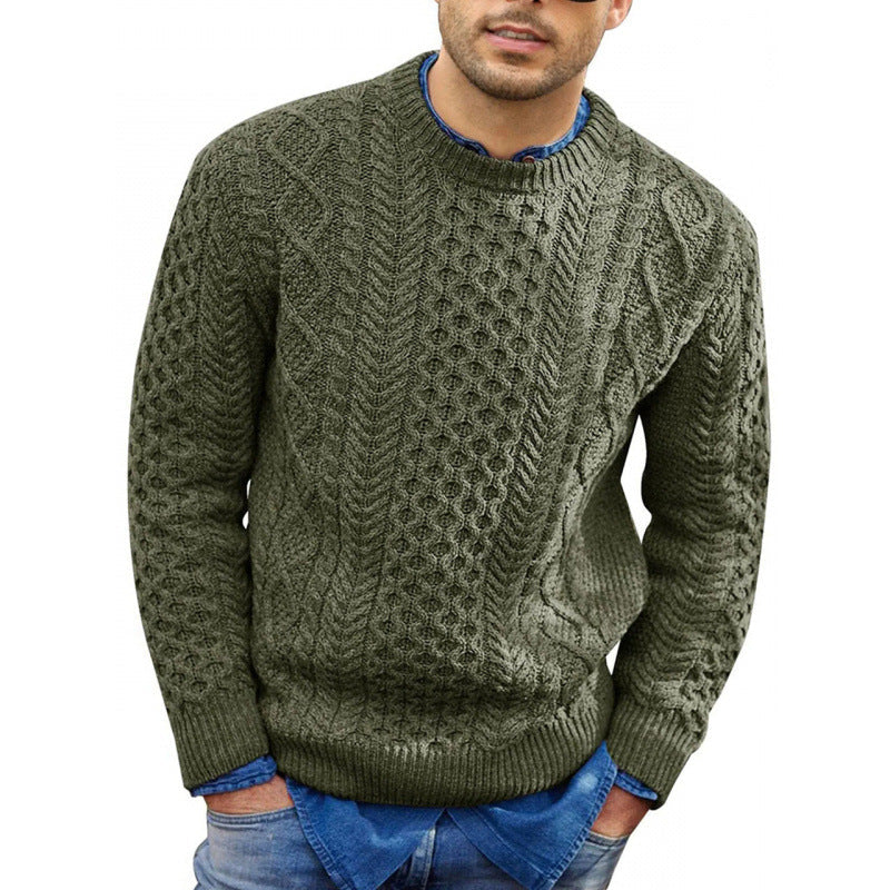 Image of Forrest | Men's Cable Knit Crewneck Sweater