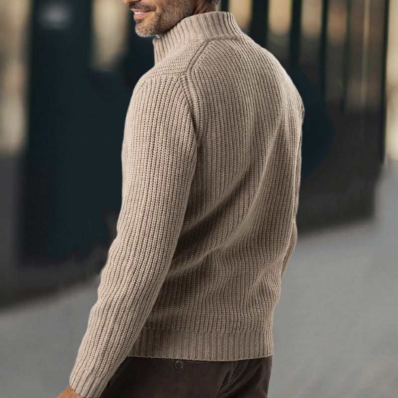 Image of Frederick | Men's Full Zip Ribbed Sweater