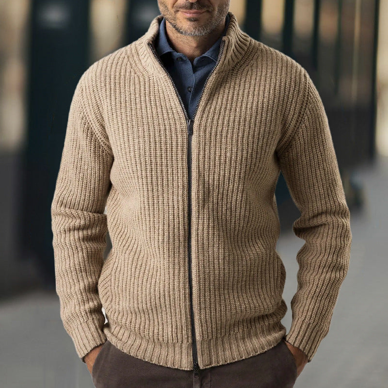 Image of Frederick | Men's Full Zip Ribbed Sweater
