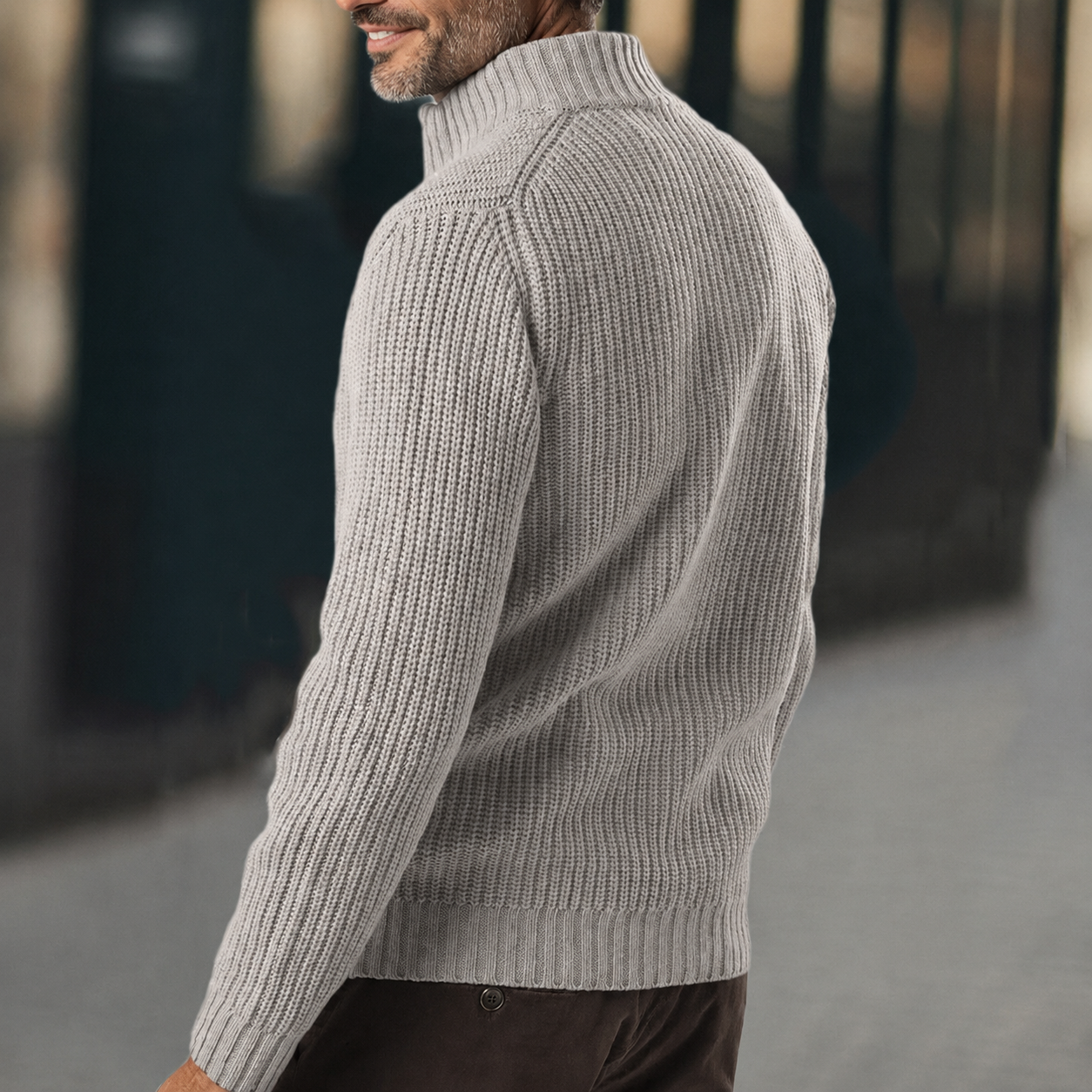 Frederick | Men's Full Zip Ribbed Sweater - Image 1