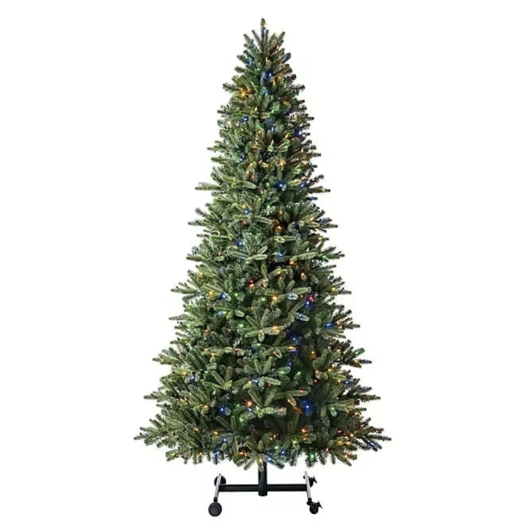 Fully Decorated Pre-Lit Artificial Christmas Tree with Fold-Flat Frame