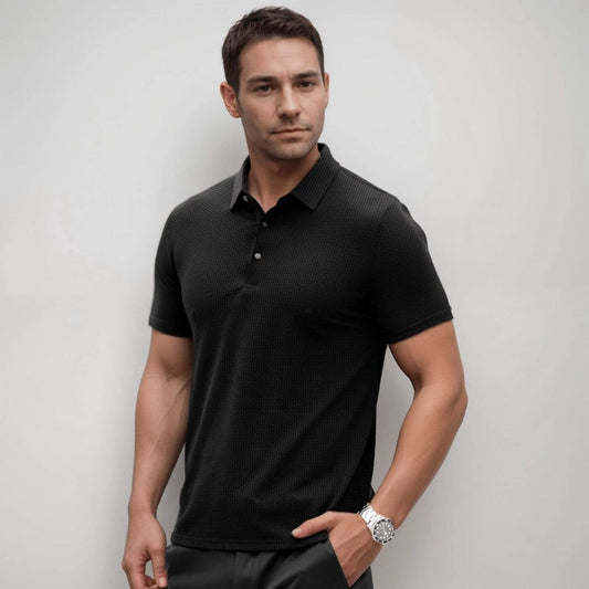 Image of Glen | Men's Textured Classic Fit Polo Shirt