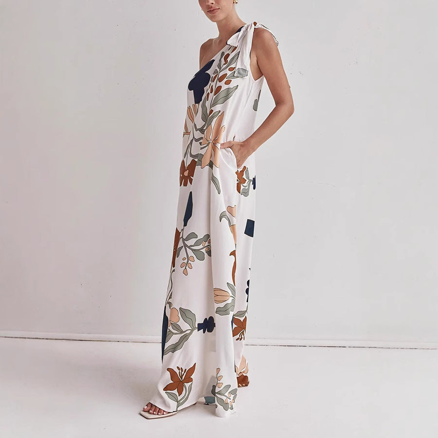 Image of Gloria | Women's One-Shoulder Maxi Dress