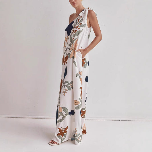 Image of Gloria | Women's One-Shoulder Maxi Dress