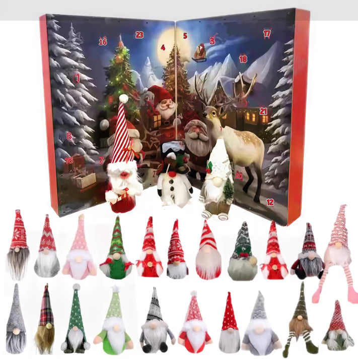 Gnome Advent Calendar - Festive Christmas Countdown with Charming Gnome Figurines