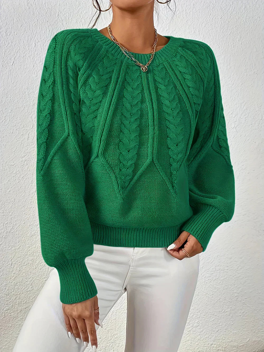 Image of Gwen | Women's Cable Knit Long Sleeve Sweater