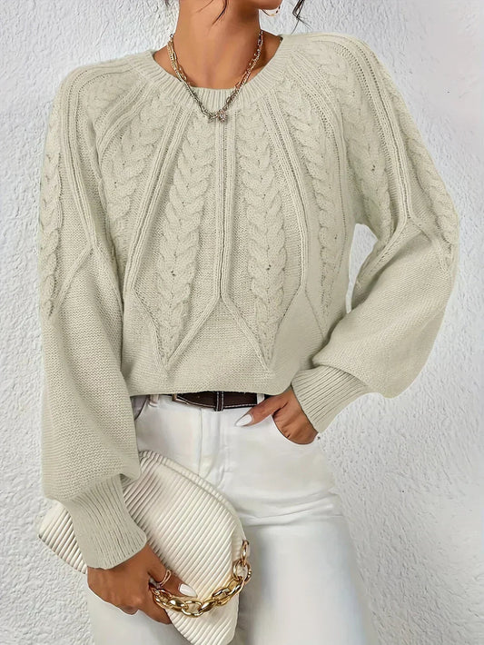 Image of Gwen | Women's Cable Knit Long Sleeve Sweater