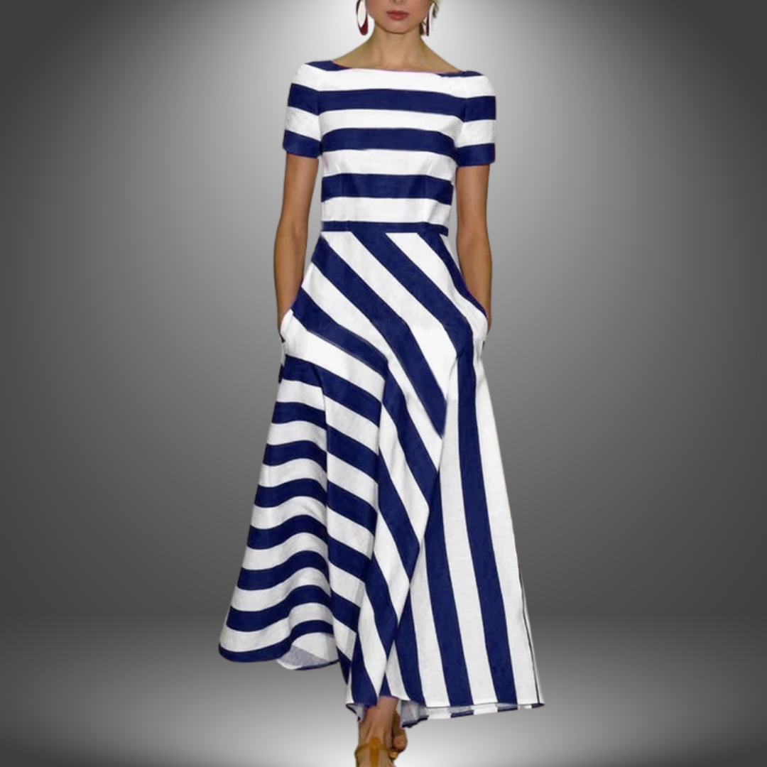 Image of Gwen | Women's Off-the-Shoulder A-Line Midi Dress