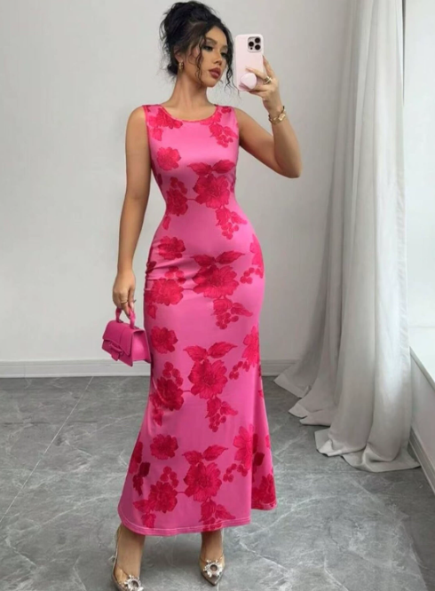 Image of Hailey | Women's Sleeveless Bodycon Midi Dress