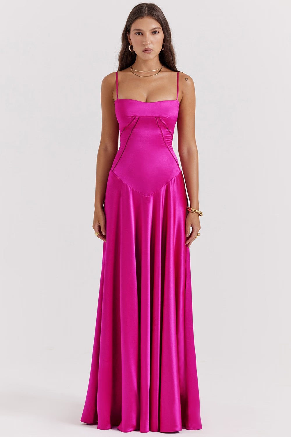 Image of Hailey | Women's Spaghetti Strap A-Line Maxi Dress