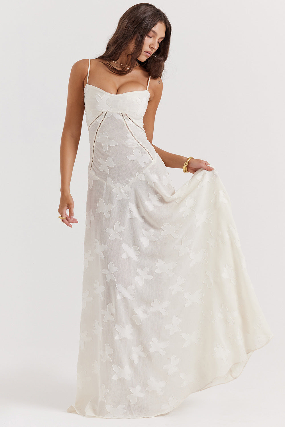 Image of Hailey | Women's Spaghetti Strap A-Line Maxi Dress
