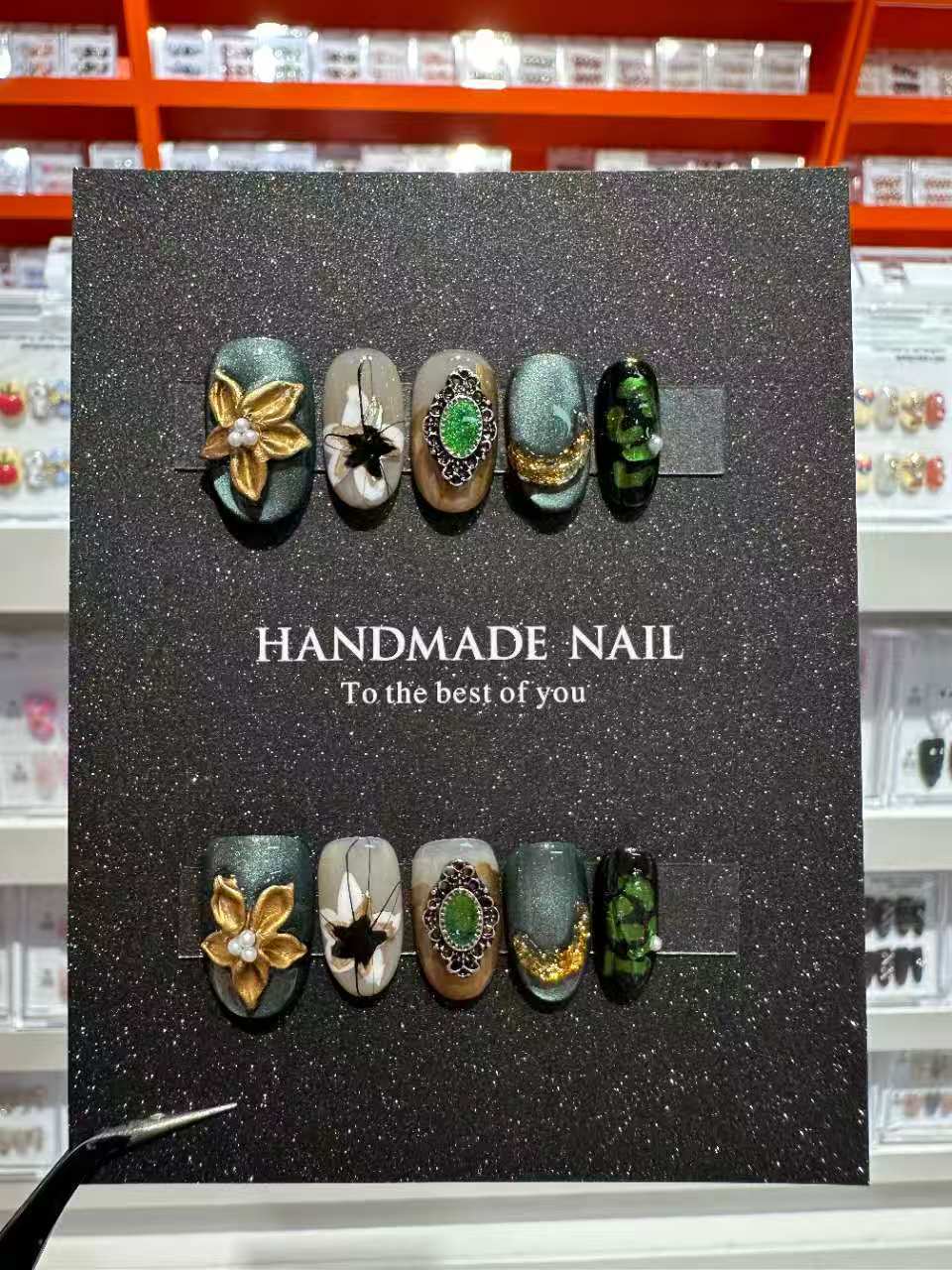 Handmade Press-On Nail Art Set