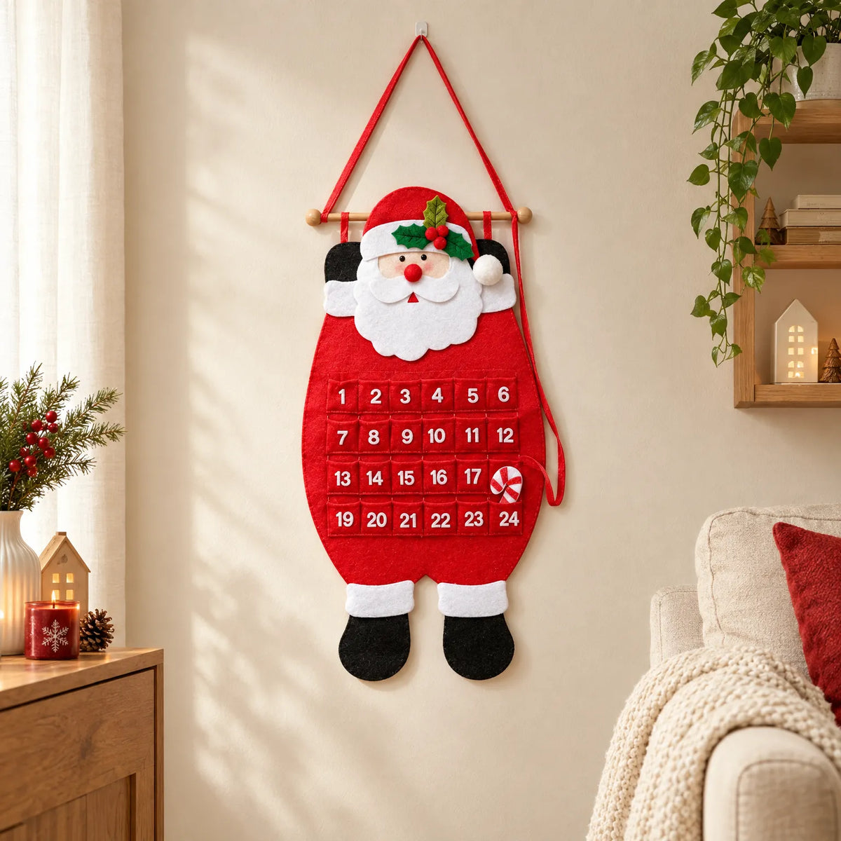 Hanging Santa-Shaped Countdown Calendar