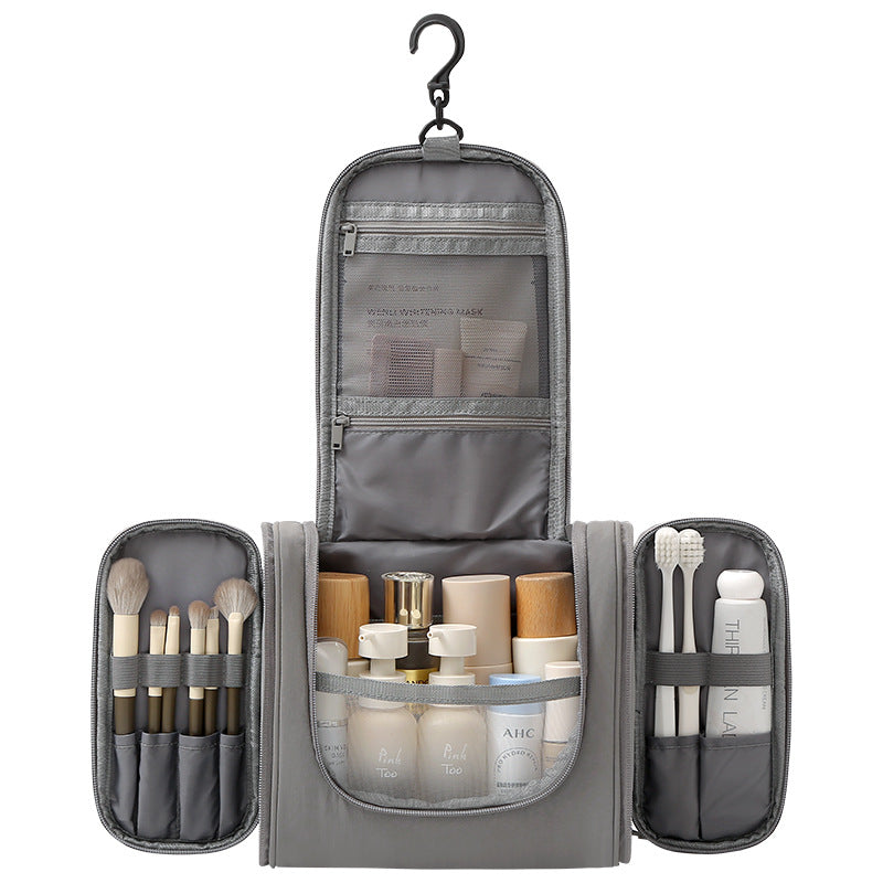 Hanging Travel Toiletry Organiser Bag with Multiple Compartments and Hook