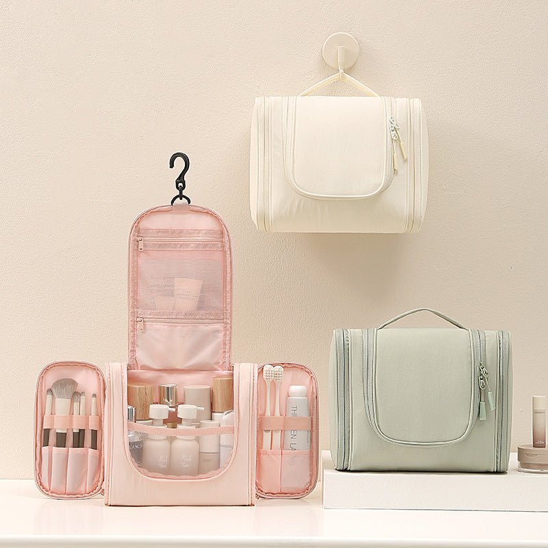 Hanging Travel Toiletry Organiser Bag with Multiple Compartments and Hook